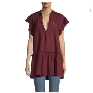 FREE PEOPLE RUFFLED TUNIC TOP NWOT SIZE SMALL